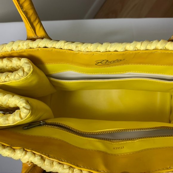 Vintage Italian Rodo Leather Raffia Purse … - Picture 10 of 11